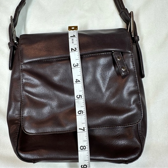 Relic Cross Body Bag Soft Faux Leather Purse Dark Brown Multiple Compartments - Picture 13 of 14